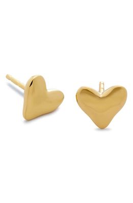 Monica Vinader Heart Stud Earrings in 18K Gold Vermeil