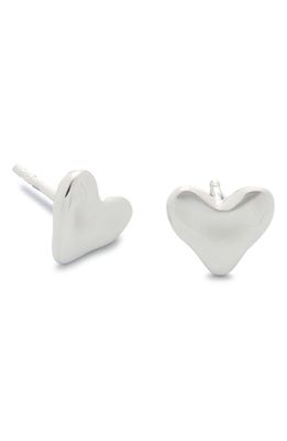 Monica Vinader Heart Stud Earrings in Sterling Silver