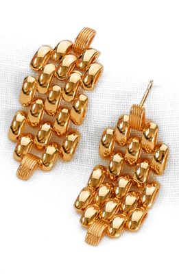 Monica Vinader Heirloom Chain Cocktail Drop Earrings in 18Ct Gold On Sterling Silver