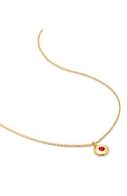 Monica Vinader January Birthstone Garnet Pendant Necklace in 18K Gold Vermeil/January
