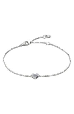 Monica Vinader Lab-Created Diamond Heart Charm Bracelet in Sterling Silver