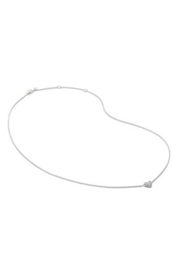 Monica Vinader Lab-Created Diamond Heart Charm Necklace in Sterling Silver