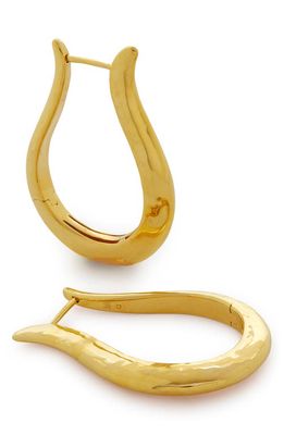 Monica Vinader Large Deia Lyre Hoop Earrings in 18Ct Gold Vermeil/Ss