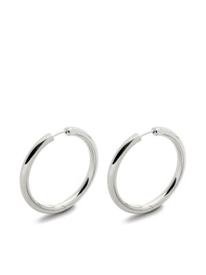 Monica Vinader Large Essential Click silver tube hoop earrings