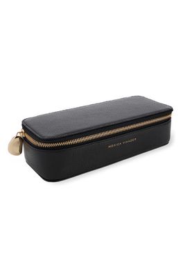 Monica Vinader Large Leather Jewelry Box in Black