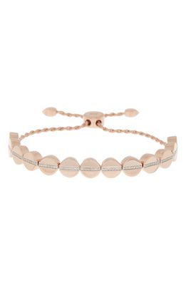 Monica Vinader Linear Diamond Friendship Bracelet in Rose Gold/Diamond