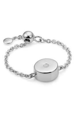 Monica Vinader Linear Solo Diamond Friendship Chain Ring in Silver