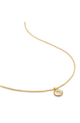 Monica Vinader March Birthstone Aquamarine Pendant Necklace in 18K Gold Vermeil/March