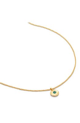Monica Vinader May Birthstone Emerald Pendant Necklace in 18K Gold Vermeil/May