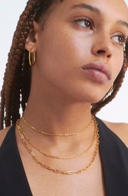 Monica Vinader Mini Paper Clip Choker Necklace in 18Ct Gold Vermeil On Sterling