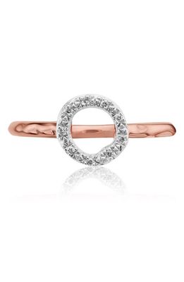 Monica Vinader Riva Diamond Mini Circle Ring in Rose Gold/Diamond