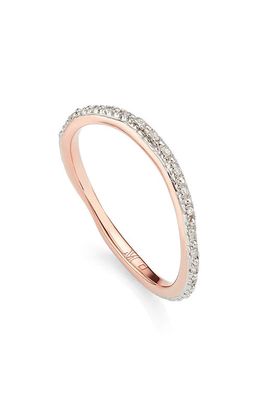 Monica Vinader Riva Wave Diamond Eternity Ring in Rose Gold/Diamond