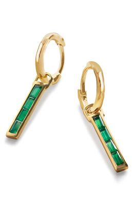 Monica Vinader Set of 2 Mismatched Mini Baguette Green Onyx Earring Charms in 18Ct Gold Vermeil /Green Onyx