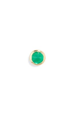 Monica Vinader Siren Mini Green Onyx Single Stud Earring in Gold