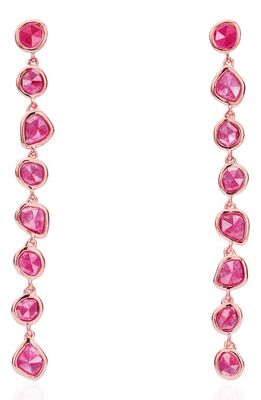 Monica Vinader Siren Mini Nugget Earrings in Rose Gold/Pink Quartz