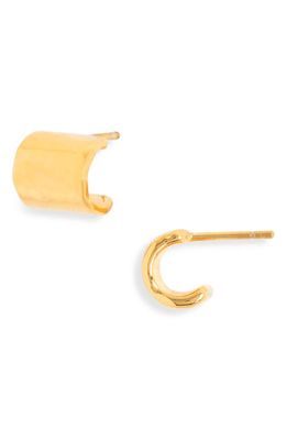 Monica Vinader Siren Muse Huggie Hoop Earrings in Yellow Gold