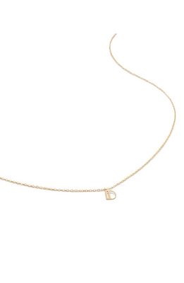 Monica Vinader Small Initial Pendant Necklace in 14Kt Solid Gold - D