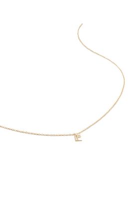 Monica Vinader Small Initial Pendant Necklace in 14Kt Solid Gold - E