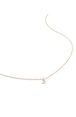 Monica Vinader Small Initial Pendant Necklace in 14Kt Solid Gold - J