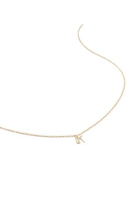Monica Vinader Small Initial Pendant Necklace in 14Kt Solid Gold - K
