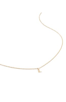 Monica Vinader Small Initial Pendant Necklace in 14Kt Solid Gold - L
