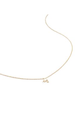 Monica Vinader Small Initial Pendant Necklace in 14Kt Solid Gold - M