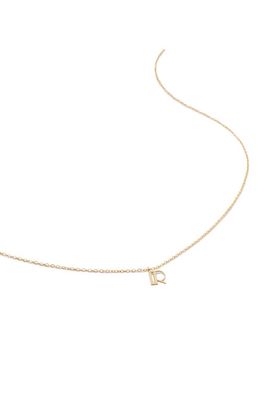 Monica Vinader Small Initial Pendant Necklace in 14Kt Solid Gold - R