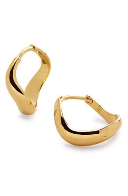 Monica Vinader Small Swirl Hoop Earrings in 18Ct Gold Vermeil