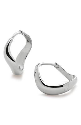 Monica Vinader Small Swirl Hoop Earrings in Sterling Silver