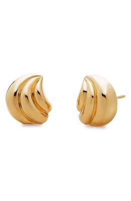 Monica Vinader Swirl Stud Earrings in 18Ct Gold Vermeil