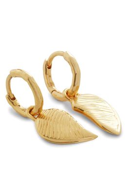 Monica Vinader Wing Charm Earrings in 18Ct Gold Vermeil On Sterling