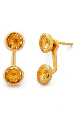 Monica Vinader x Kate Young Gemstone Ear Jackets in 18Ct Gold Vermeil On Sterling