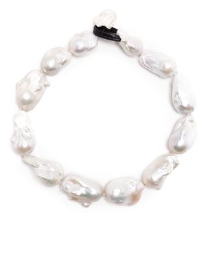 Monies baroque pearl necklace - White