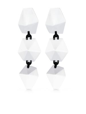 Monies Lumen transparent-design drop earrings - White