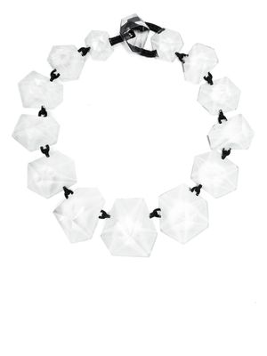 Monies Nocte transparent-design oversized necklace - White