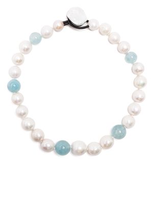Monies pearl choker necklace - Blue