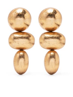 Monies Stella clip-on drop earrings - Gold
