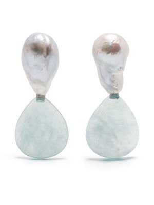 Monies two-tone pearl earrings - Blue