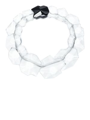 Monies Xena transparent-design oversized necklace - Neutrals
