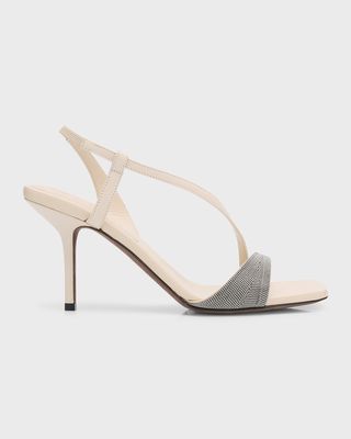 Monili Asymmetrical Slingback Stiletto Sandals