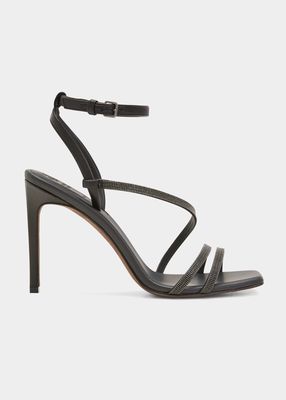 Monili Leather Ankle-Strap Sandals