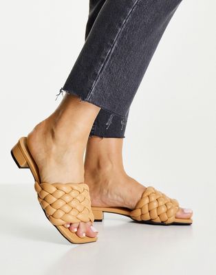 Monki Alto braided detail sandals in tan - TAN-Brown