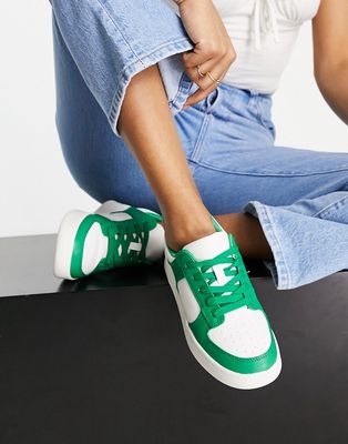 Monki basketball trainers in bright green - MGREEN