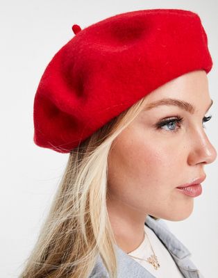 Monki beret in red