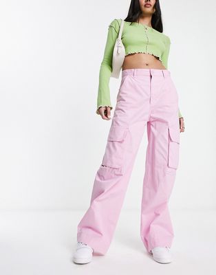 Monki cargo pants in pink