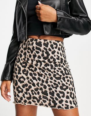 Monki mini skirt in brown leopard print