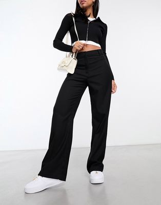 Monki relaxed tailored pants in black