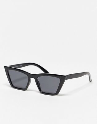 Monki square cat eye sunglasses in black
