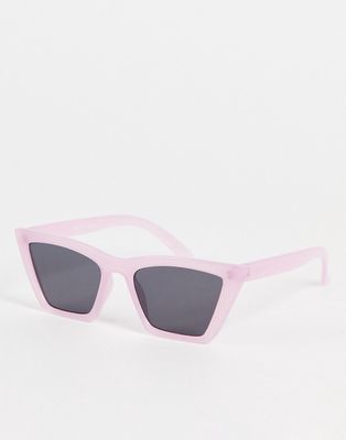 Monki square cat eye sunglasses in pink
