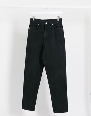 Monki Taiki high waist mom jeans with cotton in black - BLACK
